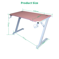 Bureau de jeu WS4542 avec surface en fibre de carbone, table d'ordinateur professionnelle pour e-sport, bureau de jeu en forme de Z