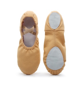 Wholesale Cheap Oem Girls Women Genuine Leather <strong>Dance</strong> Stretch Canvas Ballet <strong>Shoes</strong> - Product Image 4