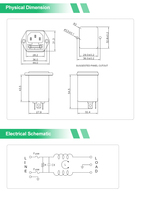 Filtre EMI YBX YB11B2-3A-Q avec entrée IEC et fusible 1A-10A, type de prise pour équipement de stérilisation, certifié CE, 115V/250V 50/60Hz