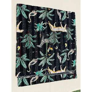 Hand Block Printed Cotton Kantha <b>Quilt</b> <b>Bedspread</b> Offering Breathable Fabric Comfort And Decorative Textile Beauty For Bedroom - Product Image 6