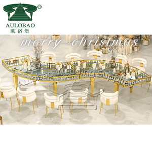 Mesa de araña de cristal de lujo, muebles de comedor, juego de mesa de comedor de Hotel moderno, mesa de cristal transparente - Product Image 3