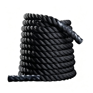 Corde <span class=keywords><strong>de</strong></span> combat robuste en polydacron pour entraînement <span class=keywords><strong>de</strong></span> force, cardio, équipement <span class=keywords><strong>de</strong></span> fitness avec kit d'ancrage et manchons <span class=keywords><strong>de</strong></span> protection - Product Image 4