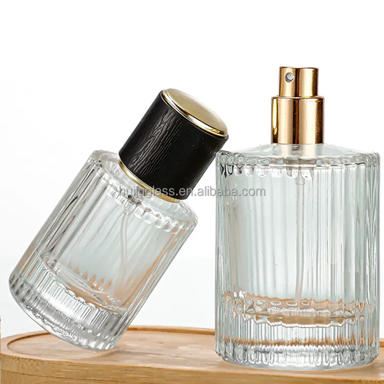 30ml 50ml 100ml clear cylinder spray glass perfume bottle with pump sprayer