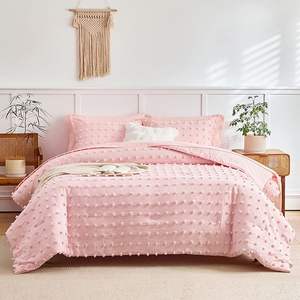 Ensemble <span class=keywords><strong>de</strong></span> literie jacquard touffes ensemble <span class=keywords><strong>de</strong></span> couette jacquard clipsé chic pompons broderie shabby chic boho ensemble <span class=keywords><strong>de</strong></span> <span class=keywords><strong>lit</strong></span> couette moelleux - Product Image 1