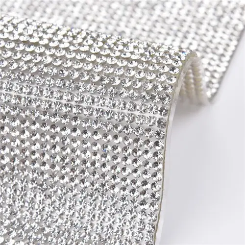 24*40cm/Sheet SS6 Rhinestone Trimming Clear Crystal Mesh Glass Hot Fix Applique Mesh DIY Sticker Colorful Rhinestone Mesh