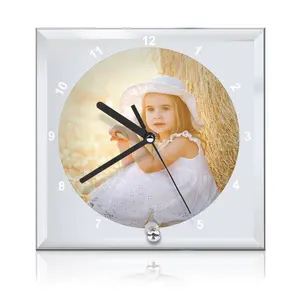 Cadre photo en verre, impression sublimation, cristal, horloge, souvenir