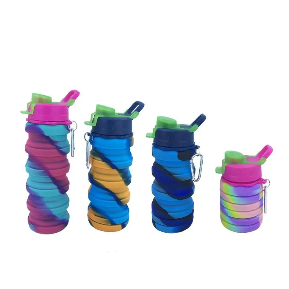 Customized Silicone Folding Cup Travel Portable Folding Water Bottle Collapsible