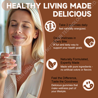 Gummies sans sucre et sans gluten pour la concentration et la mémoire, à base de champignons et d'ashwagandha, marque privée OEM, pour adultes (80 unités)