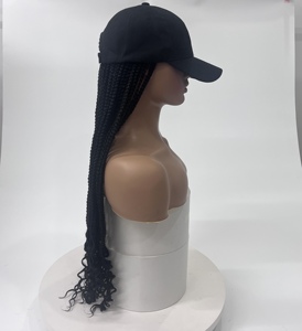 Perruque Chapeau de Baseball <span class=keywords><strong>Afro</strong></span> <span class=keywords><strong>Tresses</strong></span> de Boxe à Grand Succès de 32 Pouces avec Extrémités Bouclées, pour Usage Quotidien, en Fibre Mate de Qualité Supérieure Résistante à la Chaleur - Product Image 3