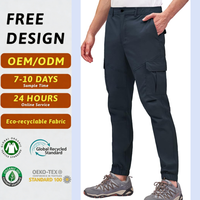 Pantalon de randonnée cargo fuselé pour homme |   Tissu extensible 4 directions, léger, résistant à l'eau, nylon/spandex, taille élastique, fermeture éclair