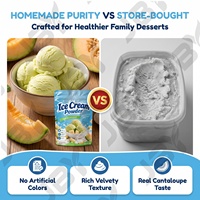 Poudre de crème glacée saveur melon Hami, mélange crémeux pour dessert glacé, base pour crème glacée molle, poudre de crème glacée OEM ODM Marque Privée