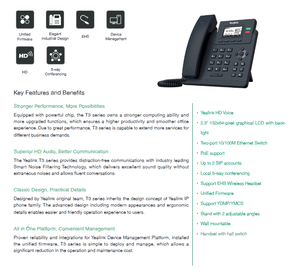 Téléphone <span class=keywords><strong>IP</strong></span> SIP PoE Yea-link SIP-T31P, 2 lignes, écran LCD rétroéclairé de 2,3 pouces, voix HD, conférence 5 voies, téléphone de bureau VoIP - Product Image 5