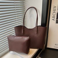 ZPT136 Nouveau sac à main de style coréen, simple et tendance, pour femmes, ensemble deux pièces, grande capacité, sac fourre-tout en cuir PU, sac à bandoulière