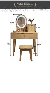 <span class=keywords><strong>Coiffeuse</strong></span> moderne simple pour chambre Table de chevet intégrée Armoire de rangement Ambiance Lumière Maquillage Vanités Panneau de bois Salle de bain - Product Image 6