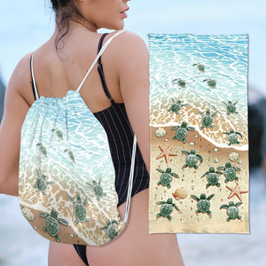 Serviettes <span class=keywords><strong>de</strong></span> bain et <span class=keywords><strong>de</strong></span> <span class=keywords><strong>plage</strong></span> personnalisées en microfibre Terry, imprimé animaux tropicaux, écologiques, antimicrobiennes, sans sable, séchage rapide pour l'été - Product Image 6