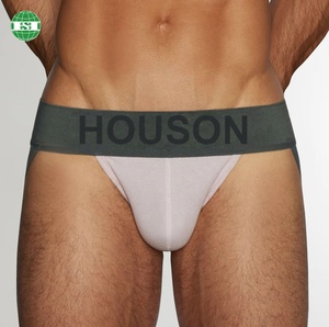 Calzoncillos Deportivos Elásticos Grises con Cintura Ancha <span class=keywords><strong>y</strong></span> Letras Personalizadas, Algodón <span class=keywords><strong>y</strong></span> Spandex 180gsm, Ropa Interior Sexy para Hombre, Directo de Fábrica en China - Product Image 1