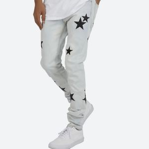 Nouveau Jean Tendance pour Homme – Prix Usine de Gros, Personnalisé avec Patch Étoile, Jean en Denim Délavé pour Homme - Product Image 4