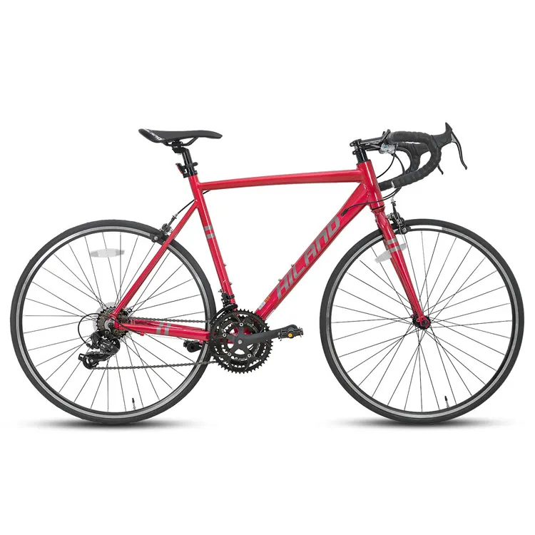JOYKIE HILAND bisiklet üreticisi kırmızı 700C 21 hız alüminyum alaşımlı 6061 bisiklet yarış yol bisiklet için adam
