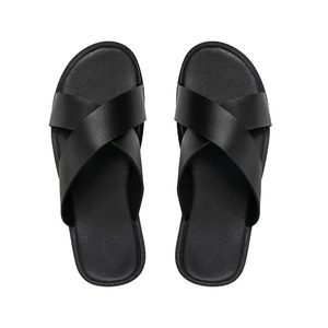 Men's Beach Slippers Fashionable Casual Outdoor PU Leather <b>Slide</b> Sandals - Product Image 1