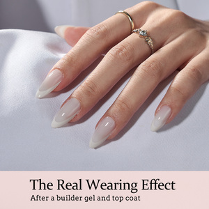 XCOATTIPS Venta al por mayor <span class=keywords><strong>Uñas</strong></span> artificiales Medio Almendra Gel X Puntas de <span class=keywords><strong>uñas</strong></span> <span class=keywords><strong>Blanco</strong></span> Punta francesa Gel suave Calidad de salón Prensa en las <span class=keywords><strong>uñas</strong></span> - Product Image 3