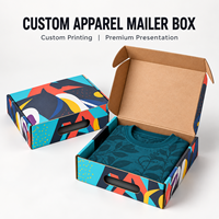 Boîte d'expédition personnalisée en carton ondulé imprimée en couleur avec intérieur adapté aux vêtements et approvisionnement en gros pour les marques de vêtements