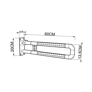 Barre d'appui pliable en U Hengsheng, fixation murale, antidérapante, pour toilettes, adaptée aux personnes âgées - Product Image 4