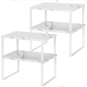 Étagère de rangement en bois Jiada à 2 niveaux pour cuisine, organisateur de bureau, étagère à épices pour ustensiles de cuisine - Product Image 2