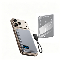 Cargador Portátil Inalámbrico Magnético Inteligente de Aluminio Ultrafino Personalizado, Salida de 15W para Teléfono, Reloj y Auriculares, 5000mah