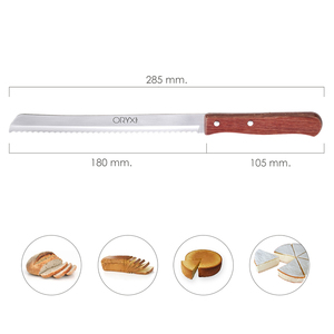 Montana <b>Bread</b> <b>Knife</b>, Stainless Steel Blade, 18 cm. Wooden Handle - Product Image 2