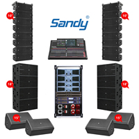 Sistem Suara Line Array Sandy Neodymium 4 Ohm Dual 10 Inch 2 Way untuk Set Speaker Panggung