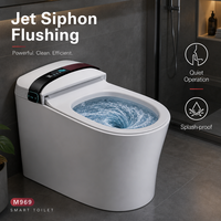 WC intelligent haut de gamme, toilette monobloc intelligente avec ouverture et fermeture automatiques, siège de toilette avec bidet, cuvette électronique pour salle de bain de luxe
