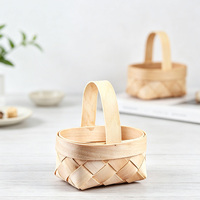Panier de rangement multifonctionnel en bambou tressé fait main, mini, en forme d'œuf, écologique, pour chocolats, bonbons, cadeaux, mariage