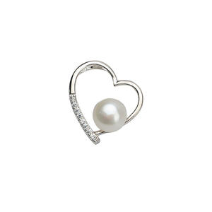 Pendentif en argent S925 en forme de cœur pour femmes, tendance, plateau vide pour perles de 8 à 10 mm, accessoires semi-finis personnalisés à faire soi-même - Product Image 3