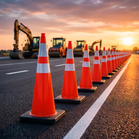 Cône de signalisation routière réfléchissant orange 450 mm 90 cm 100 cm pour travaux routiers, cône de sécurité routière, cônes de circulation