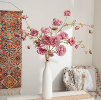 8 fleurs artificielles de rose Lefi Lulian faites à la main, style européen, pour la décoration de la maison, décoration murale de mariage, nouvel an - Matière plastique