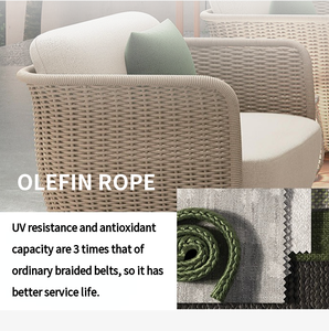 Ensemble de canapé modulaire en aluminium PE carré moderne de <span class=keywords><strong>jardin</strong></span> à l'italienne mobilier d'extérieur en plastique durable pour restaurant - Product Image 3