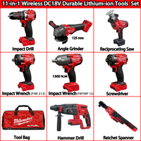 Новинка: Набор инструментов Milwaukee M-18 Fuel из 8 предметов, полный комплект с 2 аккумуляторами и 1 зарядным устройством, беспроводная шлифовальная машина, гаечный ключ, набор электроинструментов 18В