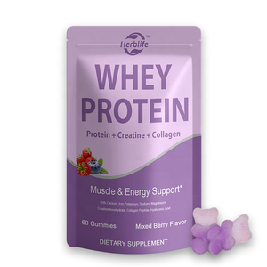 Haccp OEM ODM 3 en 1 Gummies protéinés au lactosérum, Créatine monohydrate, Collagène, Source de protéines pures, Soutien musculaire et énergétique - Product Image 1