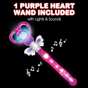 Bacchette LED Luminose a Forma di Cuore, Bastoncini Luminosi Rosa Lampeggianti per Eventi e Feste, Bacchette Magiche LED da 13'' con Suono - Product Image 2