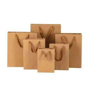 Bolsas de Papel Kraft Desechables para Regalos, Ropa y Compras, de Alta Calidad, Fabricadas en China, con Impresión de Logotipo Personalizado y Asas - Product Image 3