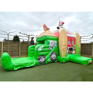 Castello Gonfiabile a Tema Fattoria a Forma di Trattore con Scivolo, Castello Gonfiabile con Mucca e Mais, <span class=keywords><strong>Parco</strong></span> <span class=keywords><strong>Giochi</strong></span> Gonfiabile - Product Image 2