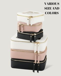 Borsa Cosmetica <span class=keywords><strong>Trasparente</strong></span> in PVC e Pelle PU di Grande Capacità, Portatile con Cerniera, Impermeabile - Product Image 6