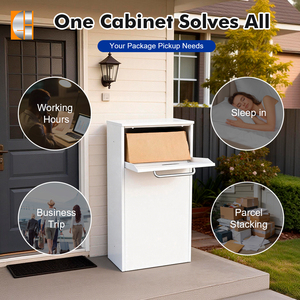 Boîte aux lettres autoportante en acier galvanisé avec revêtement en poudre imperméable pour la réception <span class=keywords><strong>de</strong></span> colis et <span class=keywords><strong>de</strong></span> courrier, utilisation en extérieur, blanc - Product Image 2