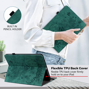 Funda para Lenovo Idea <span class=keywords><strong>Tab</strong></span> Pro de 12.7 Pulgadas con Diseño de Flores en Relieve, Soporte, Ranuras para Tarjetas, Protección Total, Cubierta de Cuero PU para Tablet - Product Image 2