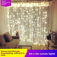Guirlande lumineuse LED colorée en PVC, rideau lumineux, télécommande USB, alimentation par batterie, IP44, lumière décorative de jardin, cascade lumineuse, mariage