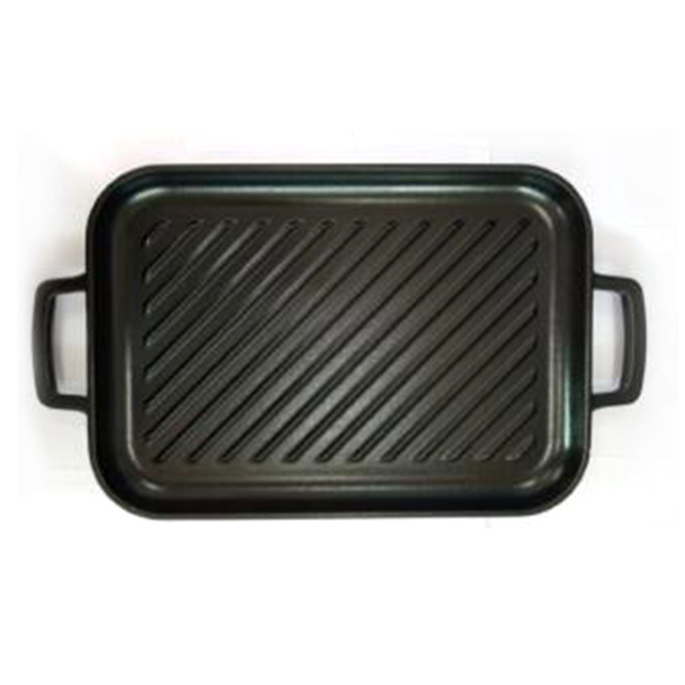 Заводская предварительно приправленная прямоугольная сковорода, чугунная гриль, сковорода для барбекю