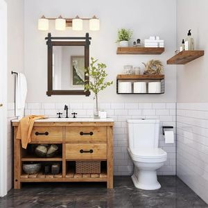 <span class=keywords><strong>Miroir</strong></span> de salle de bain moderne en <span class=keywords><strong>bois</strong></span>, <span class=keywords><strong>miroir</strong></span> de coiffeuse avec cadre en <span class=keywords><strong>bois</strong></span> massif de style <span class=keywords><strong>porte</strong></span> de grange, avec éclairage LED, écologique - Product Image 4