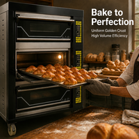 Four à sole électrique commercial industriel en acier inoxydable, équipement de boulangerie, machine à cuire avec thermostat réglable et base mobile pour