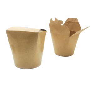 Portable Disposable Rigid <strong>Noodle</strong> <strong>Box</strong> 26OZ Oil-proof Food-grade Coated Paper Bottom Container for Sugar Sushi Baby Food Packaging - Product Image 2