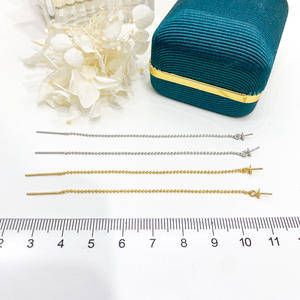 Accesorios de Plata S925 para DIY con Perlas, Joyería de Plata de Moda, Aretes con Cuentas Redondas de 8-12 mm, Bandeja Vacía para Aretes 21728 - Product Image 4